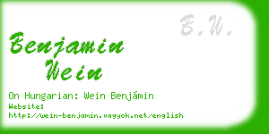 benjamin wein business card
